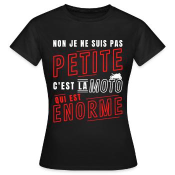 Je ne suis pas petite c'est la moto qui est énorme - T-shirt Femme - noir - Devant - AI Model Female 172 dark (172cm)