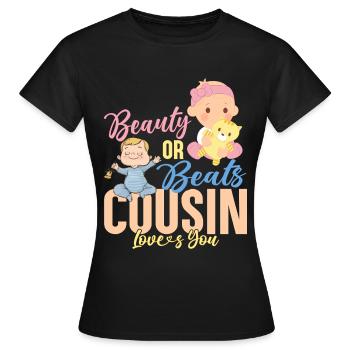famille, sexe, révéler, fille, - T-shirt Femme - noir - Devant - AI Model Female 172 dark (172cm)