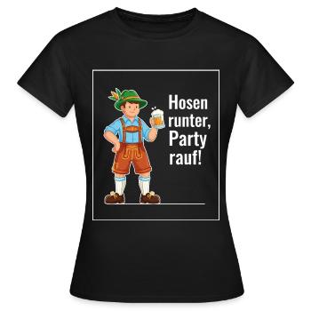 Pants down, party - Women's T-Shirt - black - Front - AI Model Female 172 dark (172cm)