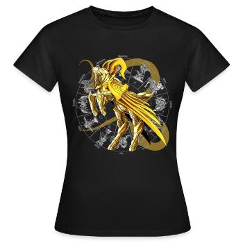 Capricorne Zodiaque Armure Divine - T-shirt Femme - noir - Devant - AI Model Female 172 dark (172cm)