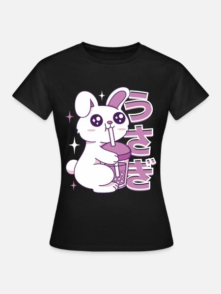 Kawaii Bunny Bubble Tea - Women's T-Shirt - black