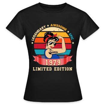 Anniversaire Femme Géniale 1979 Edition Limitée - T-shirt Femme - noir - Devant - AI Model Female 172 dark (172cm)