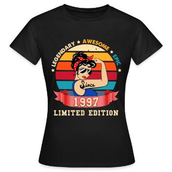 Geburtstag tolle Frau Vintage geboren 1997 - Frauen T-Shirt - Schwarz - Vorne - AI Model Female 172 dark (172cm)