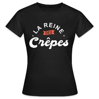 reine des crêpes femme bretagne cuisine bretonne - T-shirt Femme - noir - Devant - AI Model Female 172 dark (172cm)