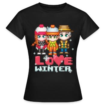 Aimer l’hiver - T-shirt Femme - noir - Devant - AI Model Female 172 dark (172cm)