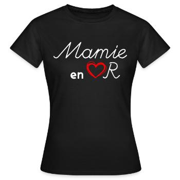Mamie en or Cadeau Grand-Mère Super Gentille - T-shirt Femme - noir - Devant - AI Model Female 172 dark (172cm)