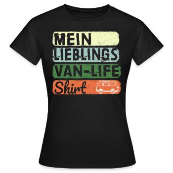 Camping-car Darling Van-Life Camper - T-shirt Femme - noir - Devant - AI Model Female 172 dark (172cm)