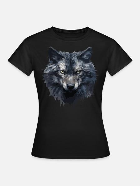 Cooles Wolfs Design - Frauen T-Shirt - Schwarz