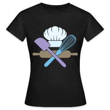 Back- & Gebäckliebhaber, Backwerkzeuge & Utensilien - Frauen T-Shirt - Schwarz - Vorne - AI Model Female 172 dark (172cm)
