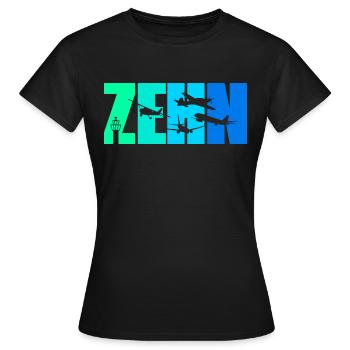 10. Geburtstag Junge 10 Jahre Flugzeug Flugzeuge - Frauen T-Shirt - Schwarz - Vorne - AI Model Female 172 dark (172cm)