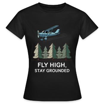 Fly High, Stay Grounded - Abenteuerliches Design - Frauen T-Shirt - Schwarz - Vorne - AI Model Female 172 dark (172cm)