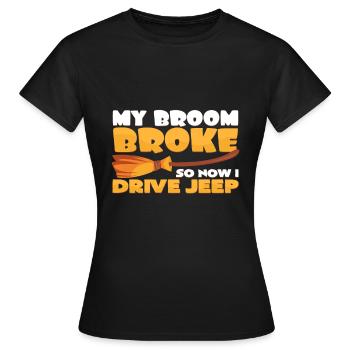 Balai de sorcières d'Halloween - T-shirt Femme - noir - Devant - AI Model Female 172 dark (172cm)