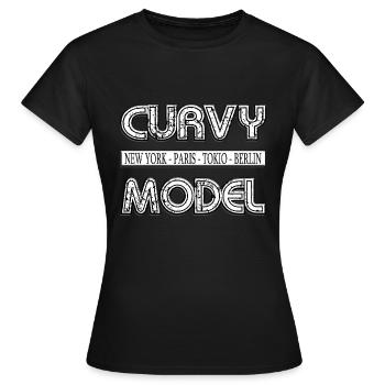 tshirt modèle bien roulé t-shirt joufflu xl over size - T-shirt Femme - noir - Devant - AI Model Female 172 dark (172cm)