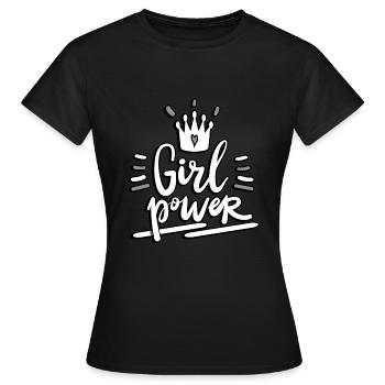 girl power - Women's T-Shirt - black - Front - AI Model Female 172 dark (172cm)