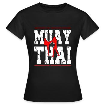 Muay Thai thai boxing kickboxing kick boxer - T-shirt Femme - noir - Devant - AI Model Female 172 dark (172cm)