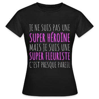 Super fleuriste humour fleuriste femme cadeau - T-shirt Femme - noir - Devant - AI Model Female 172 dark (172cm)