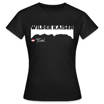 Wilder Kaiser Kaiserkrone Tirol Austria Österreich - Frauen T-Shirt - Schwarz - Vorne - AI Model Female 172 dark (172cm)