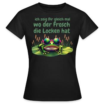 frosch locken - Frauen T-Shirt - Schwarz - Vorne - AI Model Female 172 dark (172cm)