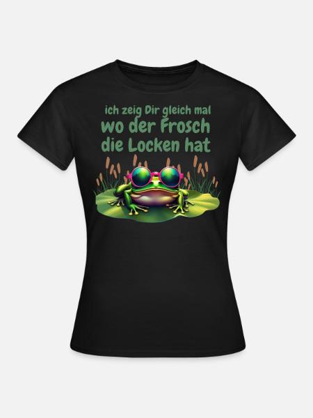 frosch locken - Frauen T-Shirt - Schwarz