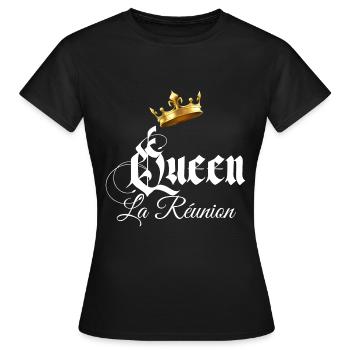 Queen île De La Réunion Pour Maman Et Fille - T-shirt Femme - noir - Devant - AI Model Female 172 dark (172cm)