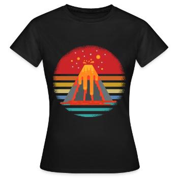 volcano - Women's T-Shirt - black - Front - AI Model Female 172 dark (172cm)