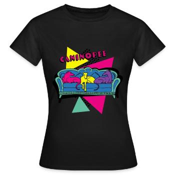 Hunde-Couch - Frauen T-Shirt - Schwarz - Vorne - AI Model Female 172 dark (172cm)