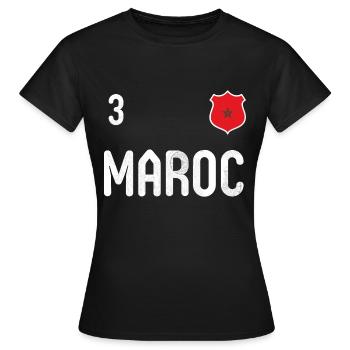 Morocco T-shirt with the number 3 - Women's T-Shirt - black - Front - AI Model Female 172 dark (172cm)