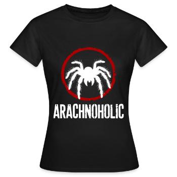 Arachnoholic große haarige Vogelspinne Silhouette - Frauen T-Shirt - Schwarz - Vorne - AI Model Female 172 dark (172cm)