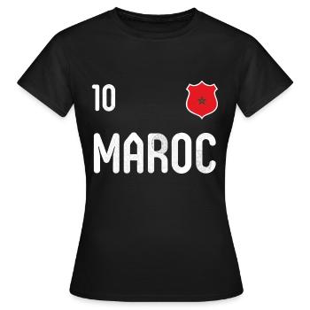 Morocco T-shirt with the number 10 - Women's T-Shirt - black - Front - AI Model Female 172 dark (172cm)