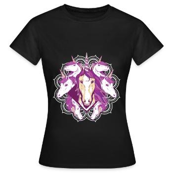 Groupe de licornes - Cadeau fille - T-shirt Femme - noir - Devant - AI Model Female 172 dark (172cm)