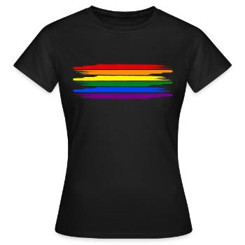 CSD / Gay Flag - T-shirt Femme - noir - Devant - AI Model Female 172 dark (172cm)