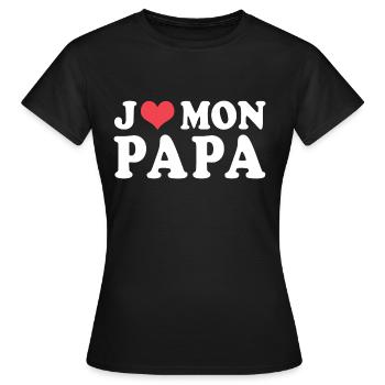 Cadeau papa j aime mon papa - T-shirt Femme - noir - Devant - AI Model Female 172 dark (172cm)