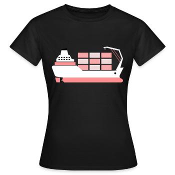 container ship pink - Women's T-Shirt - black - Front - AI Model Female 172 dark (172cm)