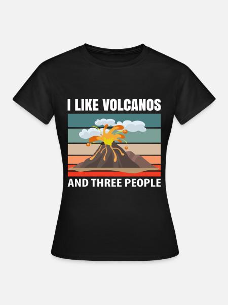 volcano volcanoes volcano lovers shirt funny volcano - Women's T-Shirt - black