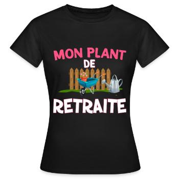 Retraite Potager jardin Humour Plantes - T-shirt Femme - noir - Devant - AI Model Female 172 dark (172cm)