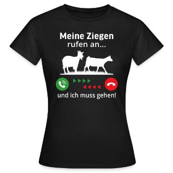 meine ziegen rufen an und ich muss gehen - Frauen T-Shirt - Schwarz - Vorne - AI Model Female 172 dark (172cm)