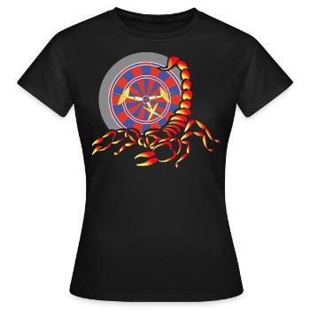 Fléchette motif scorpion design scorpion - T-shirt Femme - noir - Devant - AI Model Female 172 dark (172cm)