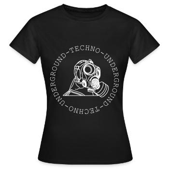 Techno - T-shirt Femme - noir - Devant - AI Model Female 172 dark (172cm)