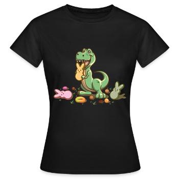 Les dinosaures de Pâques - T-shirt Femme - noir - Devant - AI Model Female 172 dark (172cm)