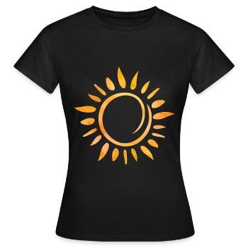 The Sun Painted with Sun Rays Sun the Sun - Women's T-Shirt - black - Front - AI Model Female 172 dark (172cm)