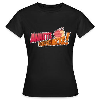 annette logo1_rot - Frauen T-Shirt - Schwarz - Vorne - AI Model Female 172 dark (172cm)
