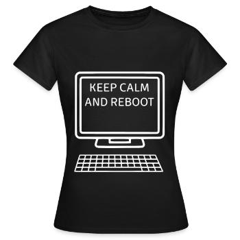 Redémarrage de l’ordinateur - T-shirt Femme - noir - Devant - AI Model Female 172 dark (172cm)