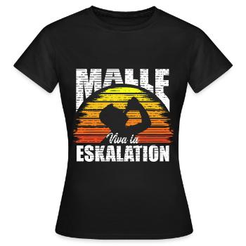 Malle Mallorca Viva la Eskalation Fun Party Outfit - Frauen T-Shirt - Schwarz - Vorne - AI Model Female 172 dark (172cm)