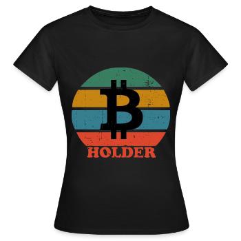 Retro Bitcoin Holder - Frauen T-Shirt - Schwarz - Vorne - AI Model Female 172 dark (172cm)
