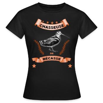 Chasseuse de bécasse T-shirt Femme - T-shirt Femme - noir - Devant - AI Model Female 172 dark (172cm)