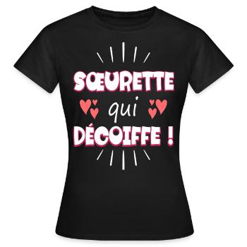 Femme Soeurette Qui Décoiffe Meilleure Soeur - T-shirt Femme - noir - Devant - AI Model Female 172 dark (172cm)