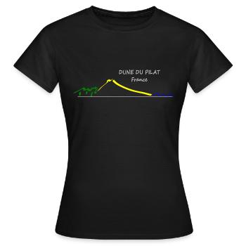 DUNE DER PILAT-ZEICHNUNG - Frauen T-Shirt - Schwarz - Vorne - AI Model Female 172 dark (172cm)