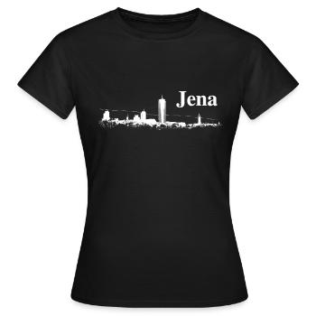 Skyline of Jena - Women's T-Shirt - black - Front - AI Model Female 172 dark (172cm)