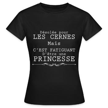 Ma Princesse A Des Cerne Cadeau Femme - T-shirt Femme - noir - Devant - AI Model Female 172 dark (172cm)