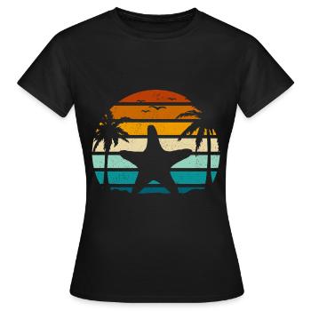 Seestern - Frauen T-Shirt - Schwarz - Vorne - AI Model Female 172 dark (172cm)